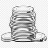 Beautiful Coins Illustration A set of metallic coins in various denominations displayed on a white background.