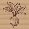 Root Vegetable Silhouette A root vegetable with a bright green top, used in various cuisines around the world.