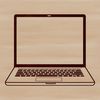 Digital Computing Device SVG Icon A digital computer with a desktop and monitor.
