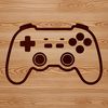 Customizable Digital Game Controller Design A digital game controller with buttons and joysticks, designed for video games.