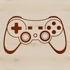 Compact Gaming Controller An electronic device used to play video games, featuring a compact design and multiple controls.