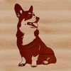 Cute Cartoon Corgi Silhouette A cute corgi sitting on its hind legs.