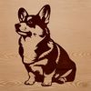 Corgi Clip Art SVG A small-sized dog breed, the Corgi, depicted in a sitting position.
