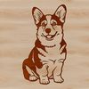 Corgi Clip Art Illustration A cute cartoon dog breed illustration featuring a sitting corgi.