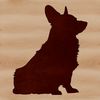 Corgi Silhouette Cartoon A cartoon-style silhouette of a sitting corgi dog.