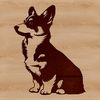 Corgi Silhouette in Vector Format A seated corgi dog in vector form.