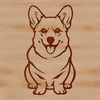 Whimsical Dog Vector Graphic A stylized illustration of a sitting corgi dog, suitable for vector graphics and digital design.