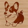 A vector illustration of a standing Corgi dog breed.