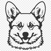 Free Corgi Clip Art A vector graphic representation of a Corgi dog.