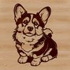 Corgi SVG Illustration An SVG design featuring a cute dog breed, the corgi, in a sitting pose.
