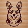 Beautiful Corgi Clip Art A illustration of a corgi's head.