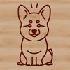 A cartoon illustration of a sitting dog breed, specifically a Corgi, in vector format.