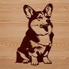 Corgi Clip Art A vector illustration of a sitting Corgi dog, suitable for various design applications.