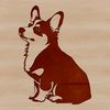 Corgi animal portrait depicted as a digital clipping art design.