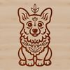 Small Breed Dog Silhouette A small, sitting dog breed with a sturdy build and short legs.
