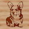 Stylized Seated Dog Art A cute and stylized illustration of a seated Corgi dog.