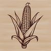 Stylized Corn Kernel Illustration A stylized illustration of a corn kernel in vector format.