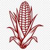 A detailed illustration of a corn kernel, suitable for vector graphic design and cutting machine stencils.