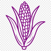 Corn on the Cob Clip Art Vector A stylized illustration of a corn on the cob, suitable for graphic design projects.