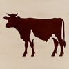 Vector Cow Design Free Download An illustration of a cow in a farm setting, suitable for vector graphics and design projects.