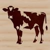 Countryside Cow SVG Design Illustration of a cow on a farm with vector graphics, suitable for cutting machine templates or design projects.