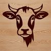 SVG Vector Art of a Cow's Face A high-quality digital illustration of a cow's head, suitable for various design purposes.