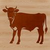 Beautiful Green Pastures Cow Illustration A simple illustration of a cow standing on a grassy field.