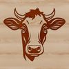 SVG Cow Illustration Free Download A high-quality digital illustration of a cow's head, suitable for various uses including graphic design and craft projects.