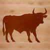 A stylized illustration of a cow, suitable for vector graphic design in SVG format.