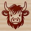 An SVG vector illustration of a cow's head, suitable for various digital designs.