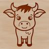 Simple Farm Animal SVG Art A cute farm animal illustration of a cow in simple vector design.