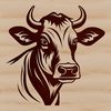 Vector Cow Head Graphic Design A vector illustration of a cow's head with detailed features.