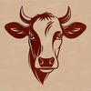 Animal SVG Vector Art A detailed illustration of a cow's head with facial features and a prominent nose.