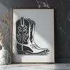 Stylish Western Footwear Illustration Vector illustration of cowboy boots.