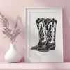 Western Style Boot Illustration Vector illustration of a pair of cowboy boots, suitable for commercial or personal use in design projects.