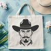 Digital Cowboy Graphic for Cricut Machines An outline-style cowboy graphic designed for digital cutting machines like Cricut.
