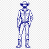 Traditional Cowboy Vector Art A vector illustration of a rugged cowboy in a traditional outfit.