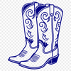Free Vector Cowboy Boot Design A pair of cowboy boots with intricate stitching and embellishments, designed as vector art.