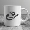 A stylized illustration of a classic cowboy hat, suitable for vector graphics and digital design projects.
