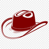 Classic Western Hat Vector Design A classic western-style hat with wide brim and indented crown, suitable for vector art designs.