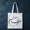 Vintage Cowboy Hat Design SVG File A detailed illustration of a classic cowboy hat with a wide brim and high crown.