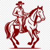 SVG Cowboy Silhouette Free Download A cowboy riding a horse, illustrated in vector format with clean lines and simple design.