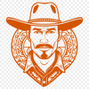 Western Outlaw SVG Illustration A digital illustration of a cowboy in Western attire, suitable for vector-based designs and cutting machines.
