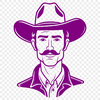 Beautiful Western-inspired clip art for creative projects. A digital illustration of a cowboy, suitable for vector art projects and designs.