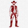 Vintage Western Graphic A digital illustration of a cowboy in a classic Western pose.