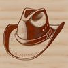 Illustration of a traditional cowboy hat, suitable for graphic design projects.