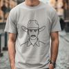 Stylized Western Character Illustration A stylized illustration of a cowboy in a bold, graphic style.
