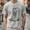 Classic Western Footwear Design A pair of classic cowboy boots with intricate design elements.