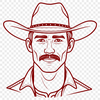Rodeo Rider SVG Illustration A stylized illustration of a cowboy with a horse, suitable for use in digital designs and cutting projects.