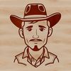 A digital illustration of a cowboy in traditional attire, suitable for vector design and cutting machine projects.